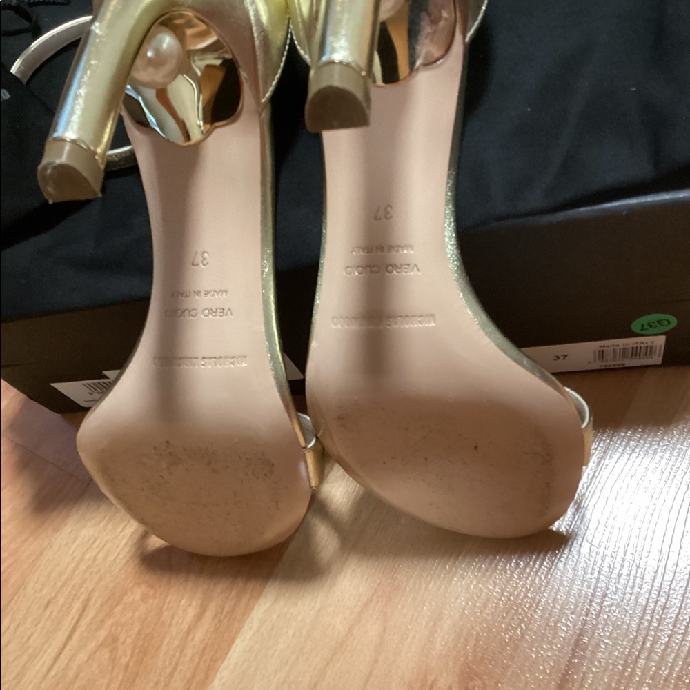 NICHOLAS KIRKWOOD Metallic Nappa 90mm Mira Pearl Sandals - Picture 8 of 12